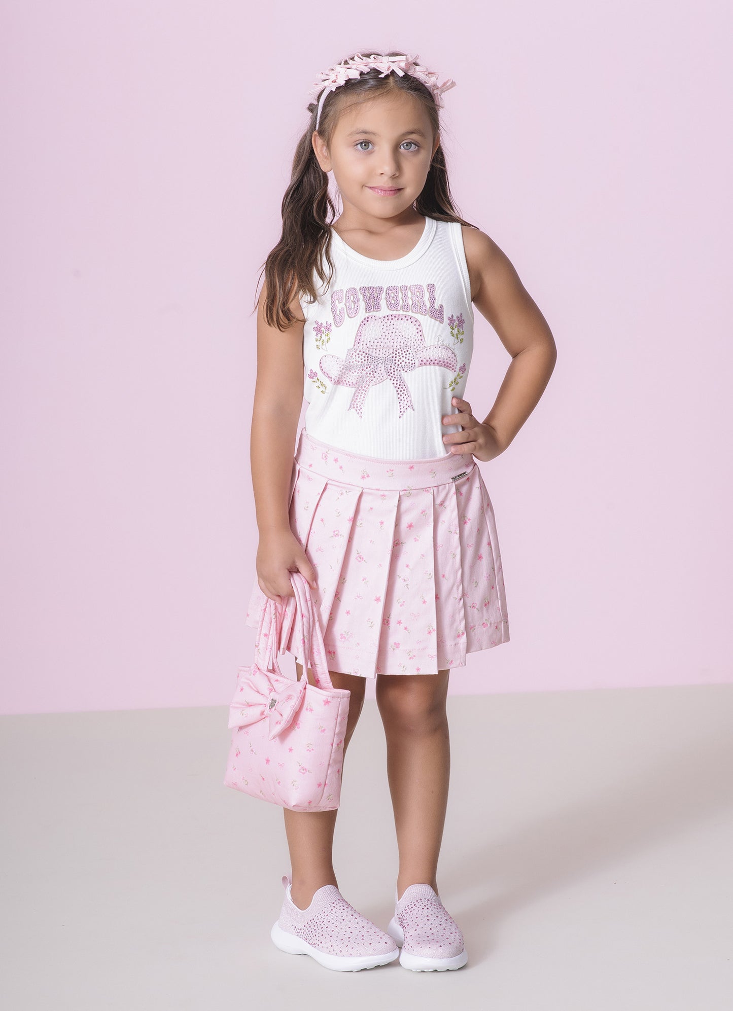Bolsa Algodão Estampado Laço Puffer