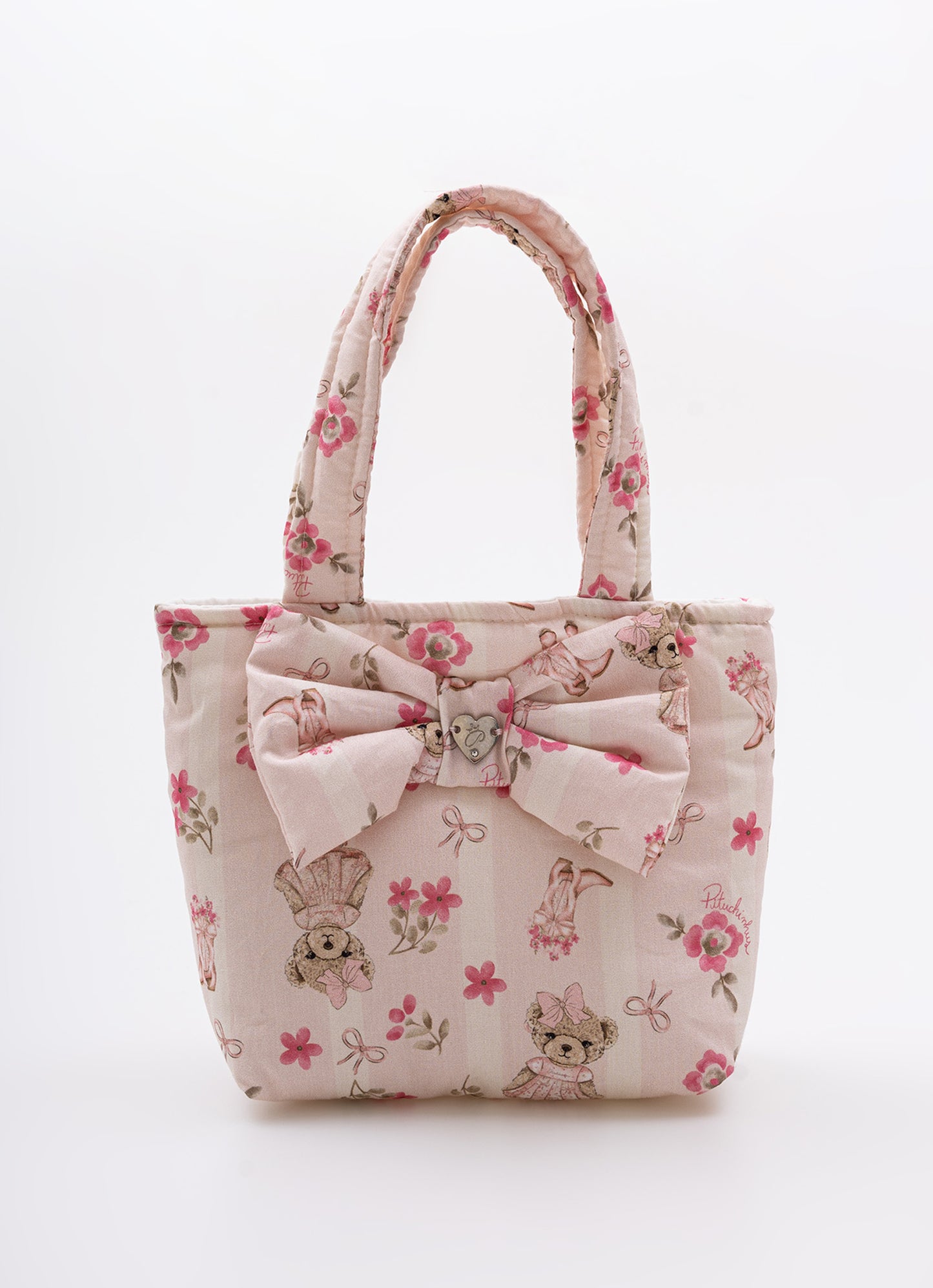 Bolsa Algodão Estampado Laço Puffer
