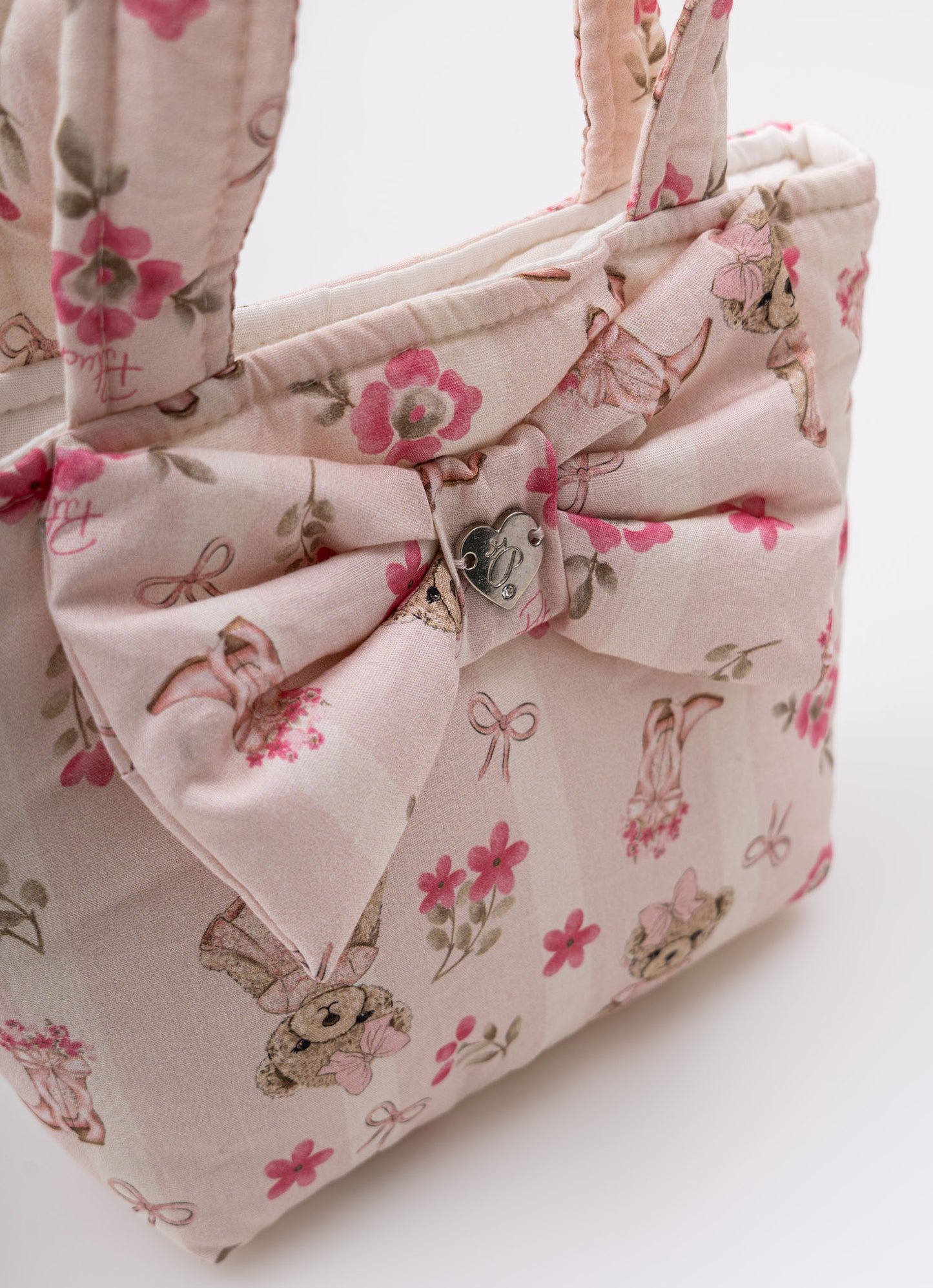 Bolsa Algodão Estampado Laço Puffer