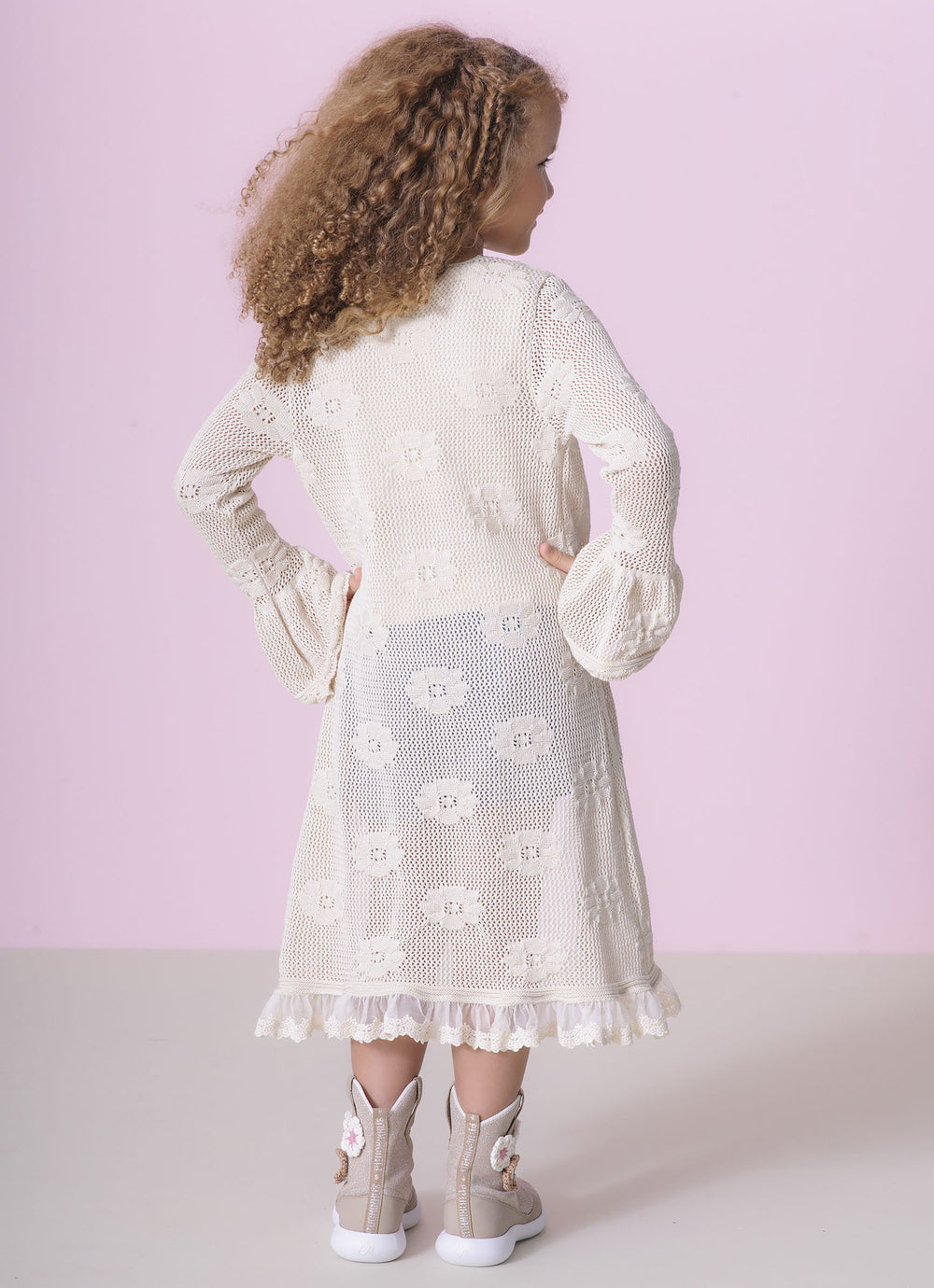 Maxi Casaco Tricot Rendado
