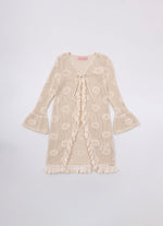 Maxi Casaco Tricot Rendado