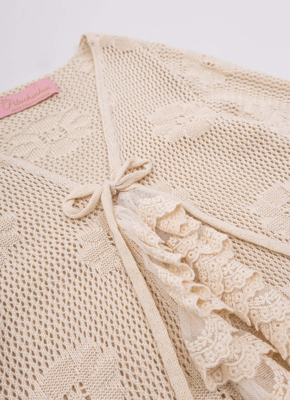 Maxi Casaco Tricot Rendado