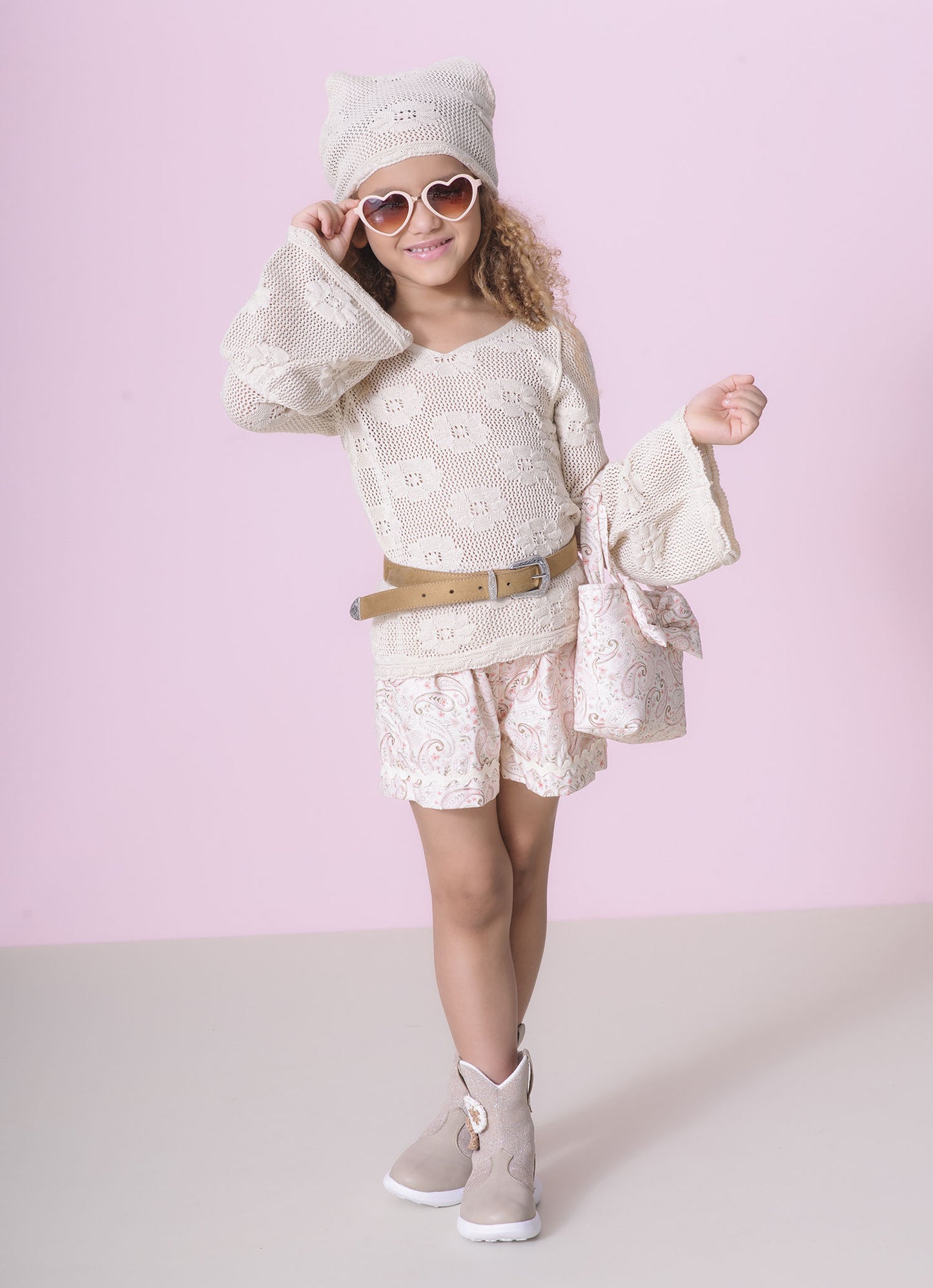 Blusa Tricot Rendado Manga Longa
