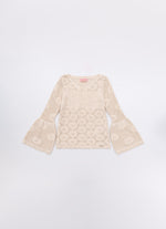 Blusa Tricot Rendado Manga Longa