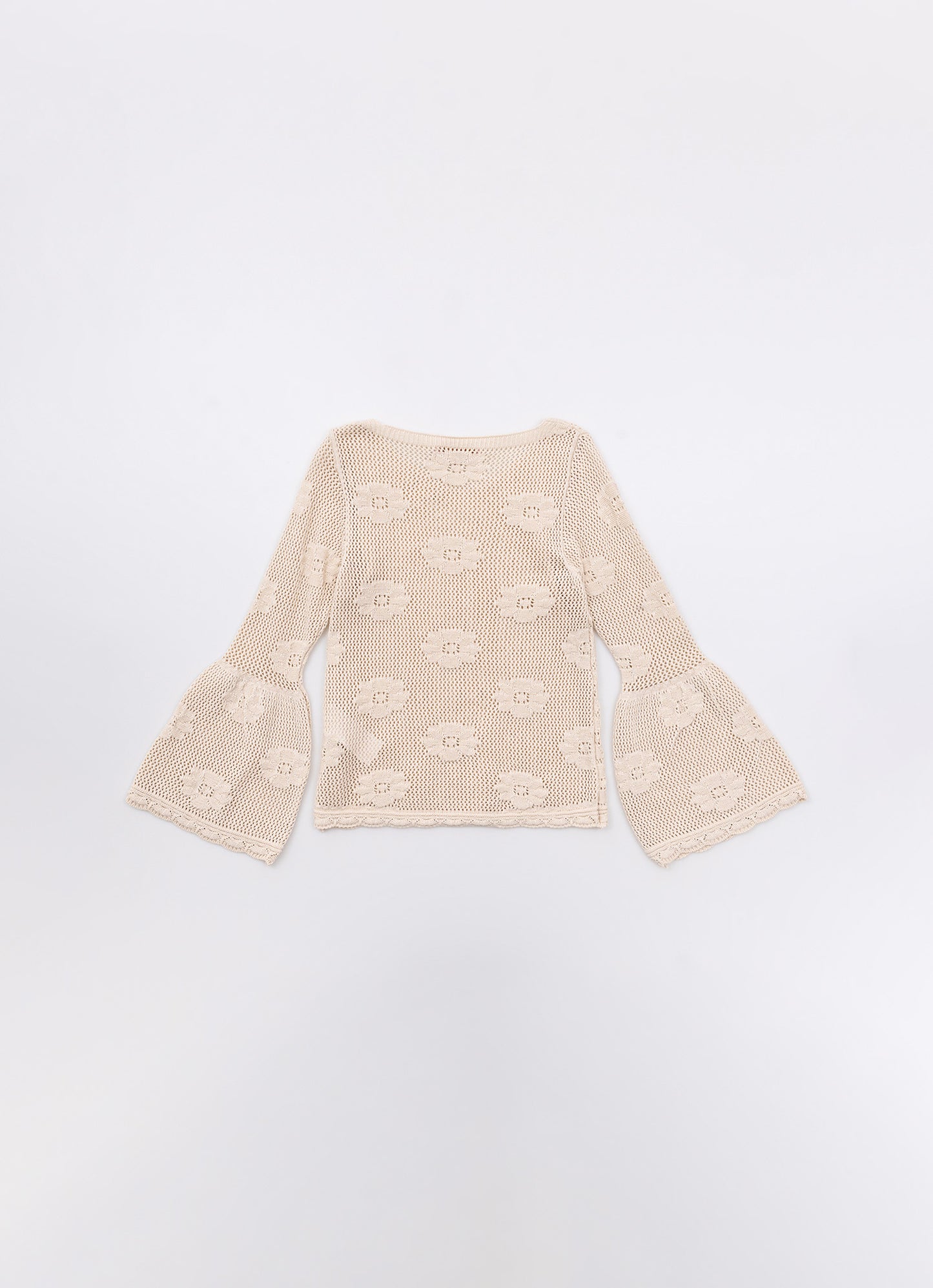 Blusa Tricot Rendado Manga Longa