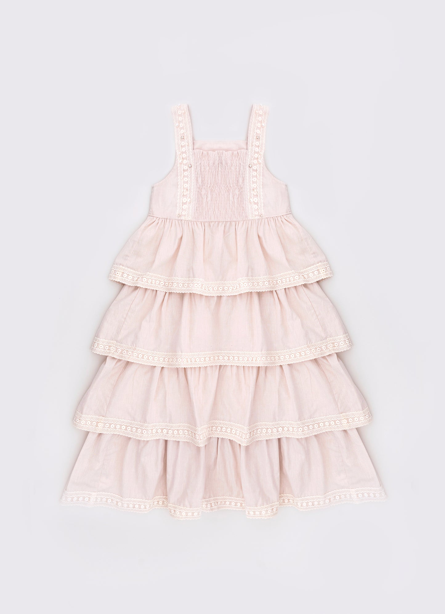 Vestido Midi Babados Renda