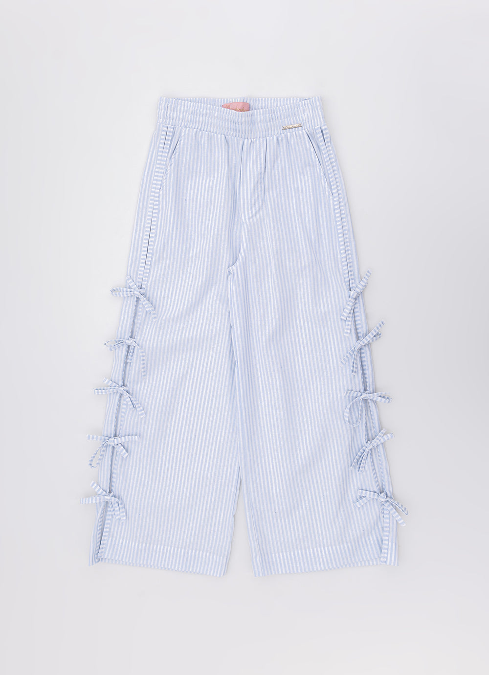 Calça Reta Algodão Mini Laços Lateral