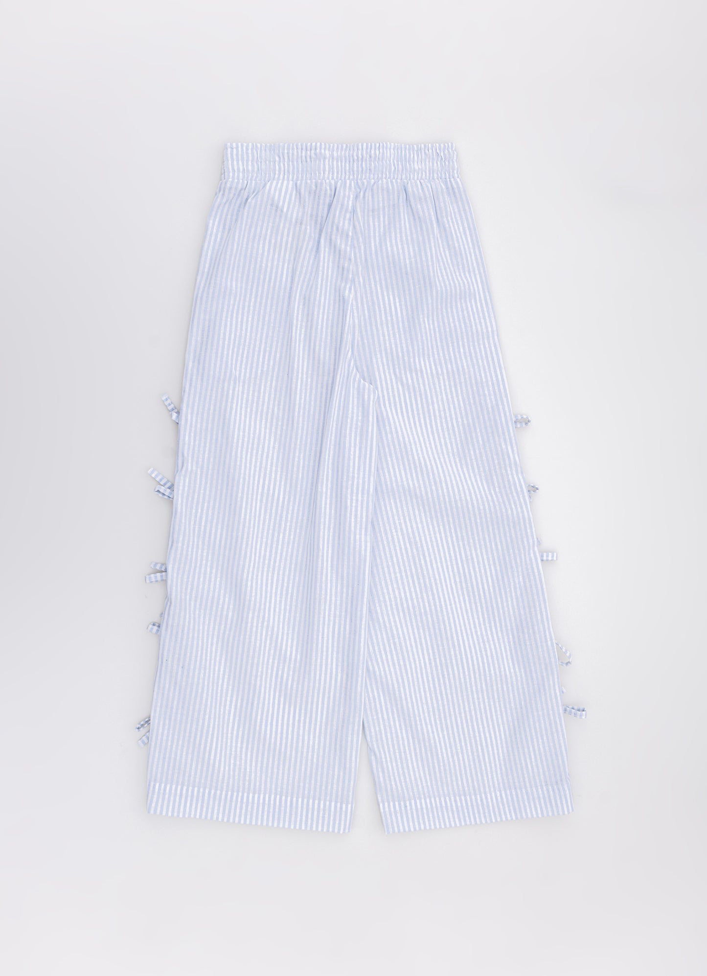 Calça Reta Algodão Mini Laços Lateral