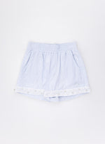 Short Algodão Listrado Renda Bordada
