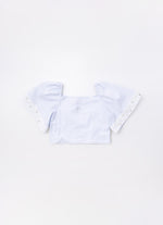 Blusa Cropped Tricoline Renda Bordada