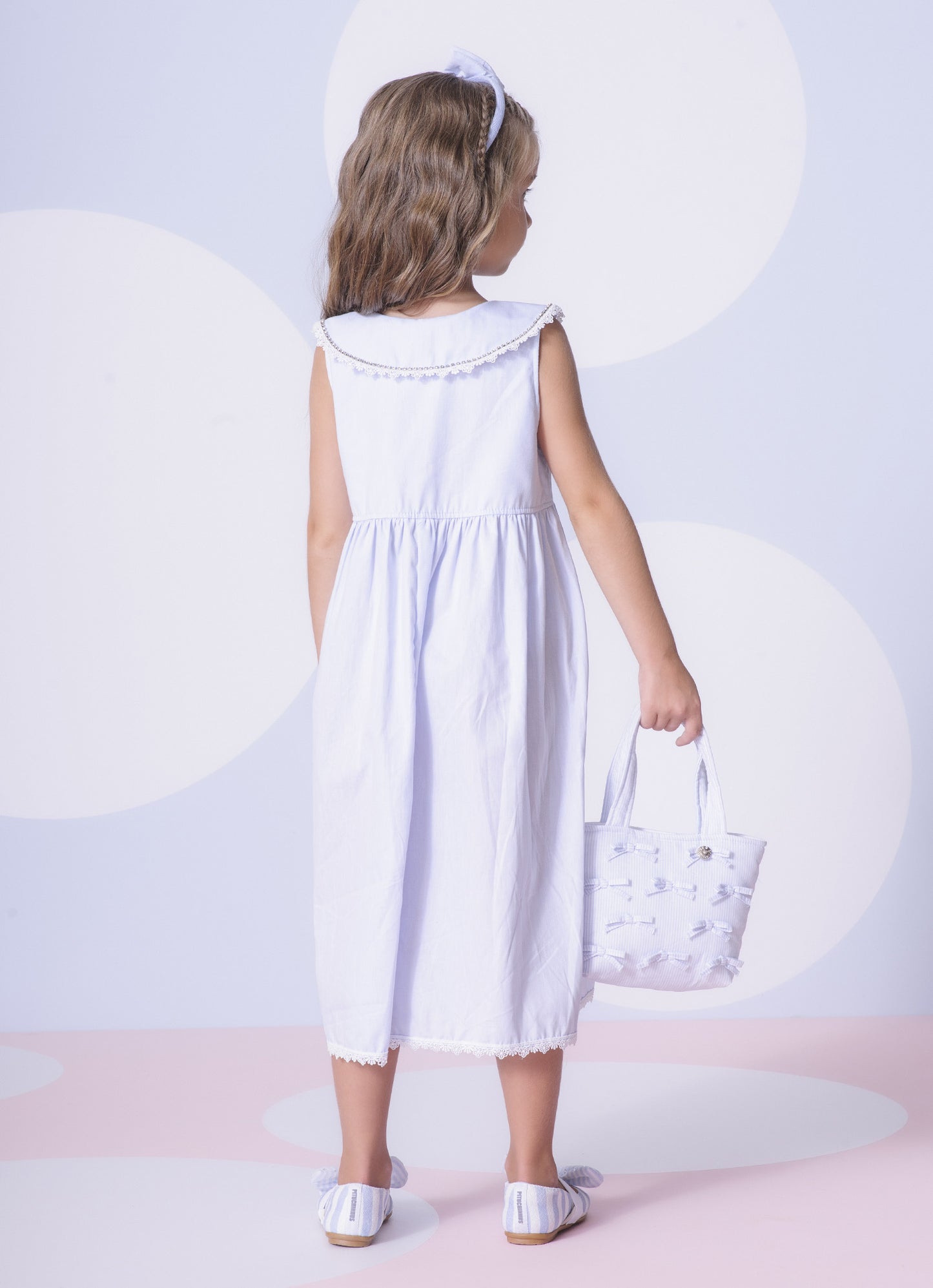 Vestido Algodão Botões Golinha Renda