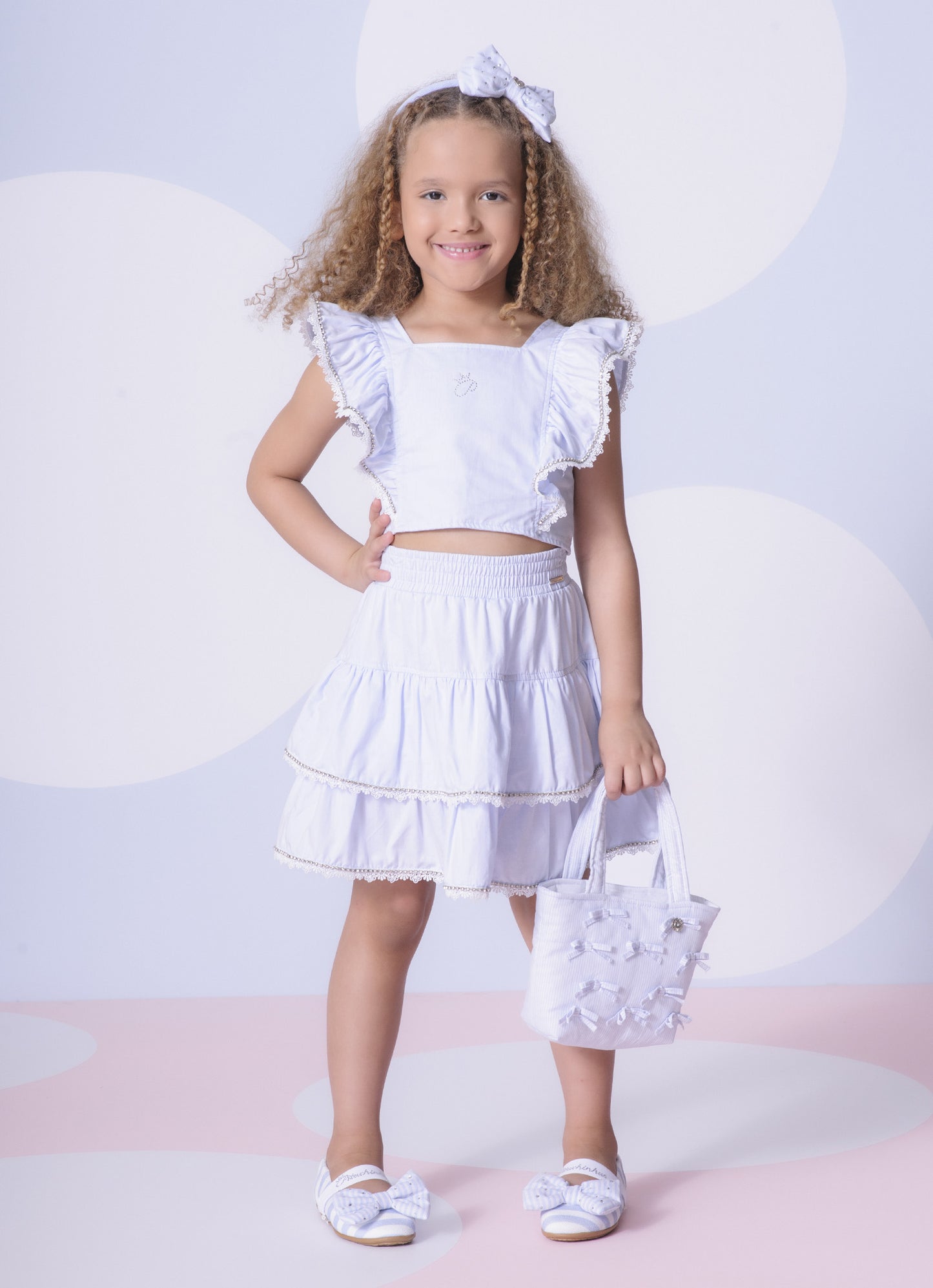 Blusa Cropped Tricoline Babado