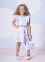 Blusa Cropped Tricoline Babado