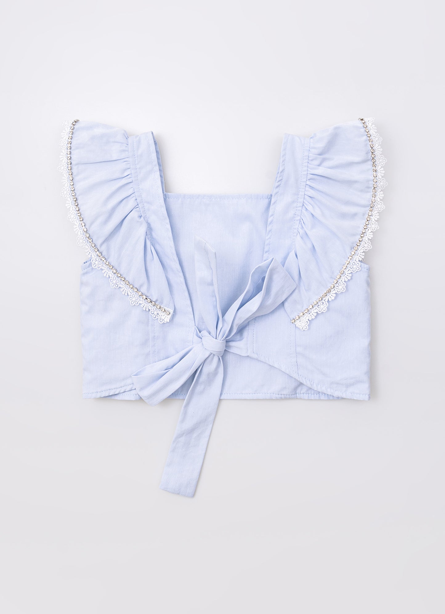 Blusa Cropped Tricoline Babado