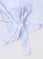 Blusa Cropped Tricoline Babado