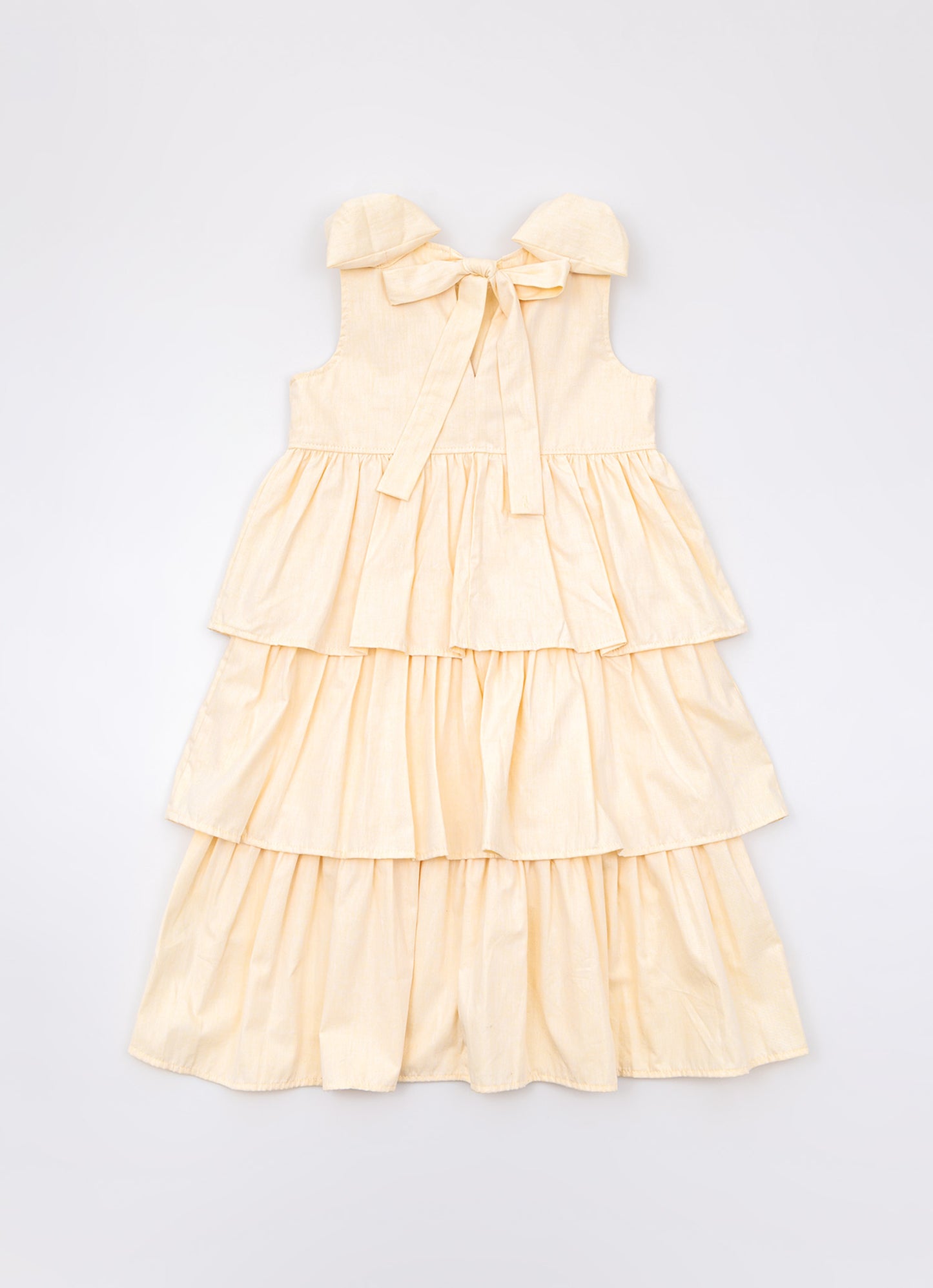 Vestido Algodão Babados Ombro Bordado
