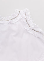 Blusa Tricoline Babado e Frufru Cristal