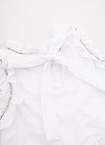 Blusa Tricoline Babado e Frufru Cristal
