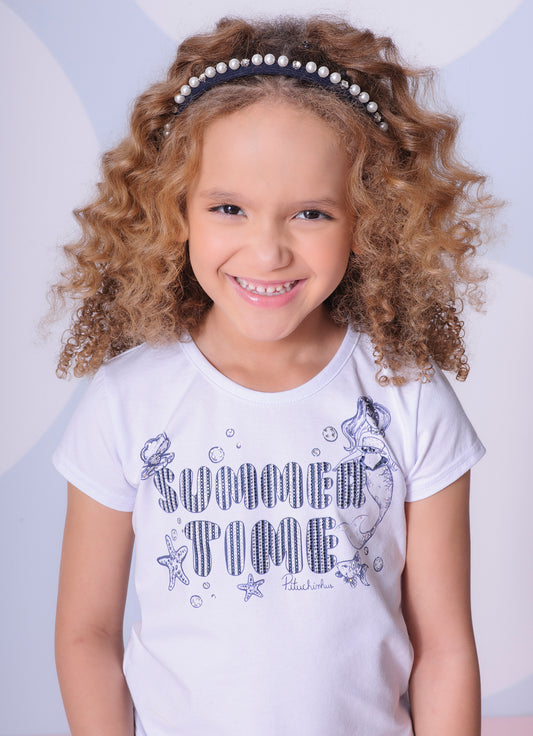 Blusa Cotton Summer Time Cristais Blusa Cotton Summer Time Cristais