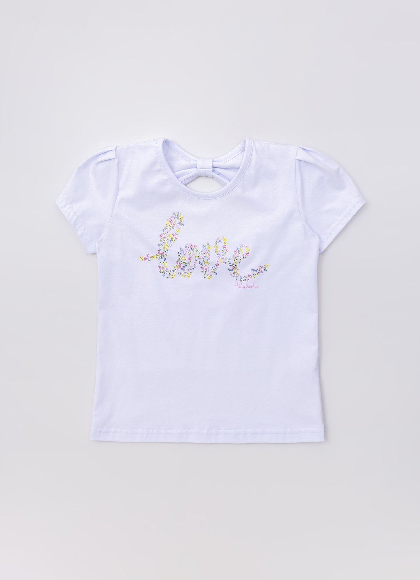 Blusa Cotton Serigrafia Love Floral Cristais