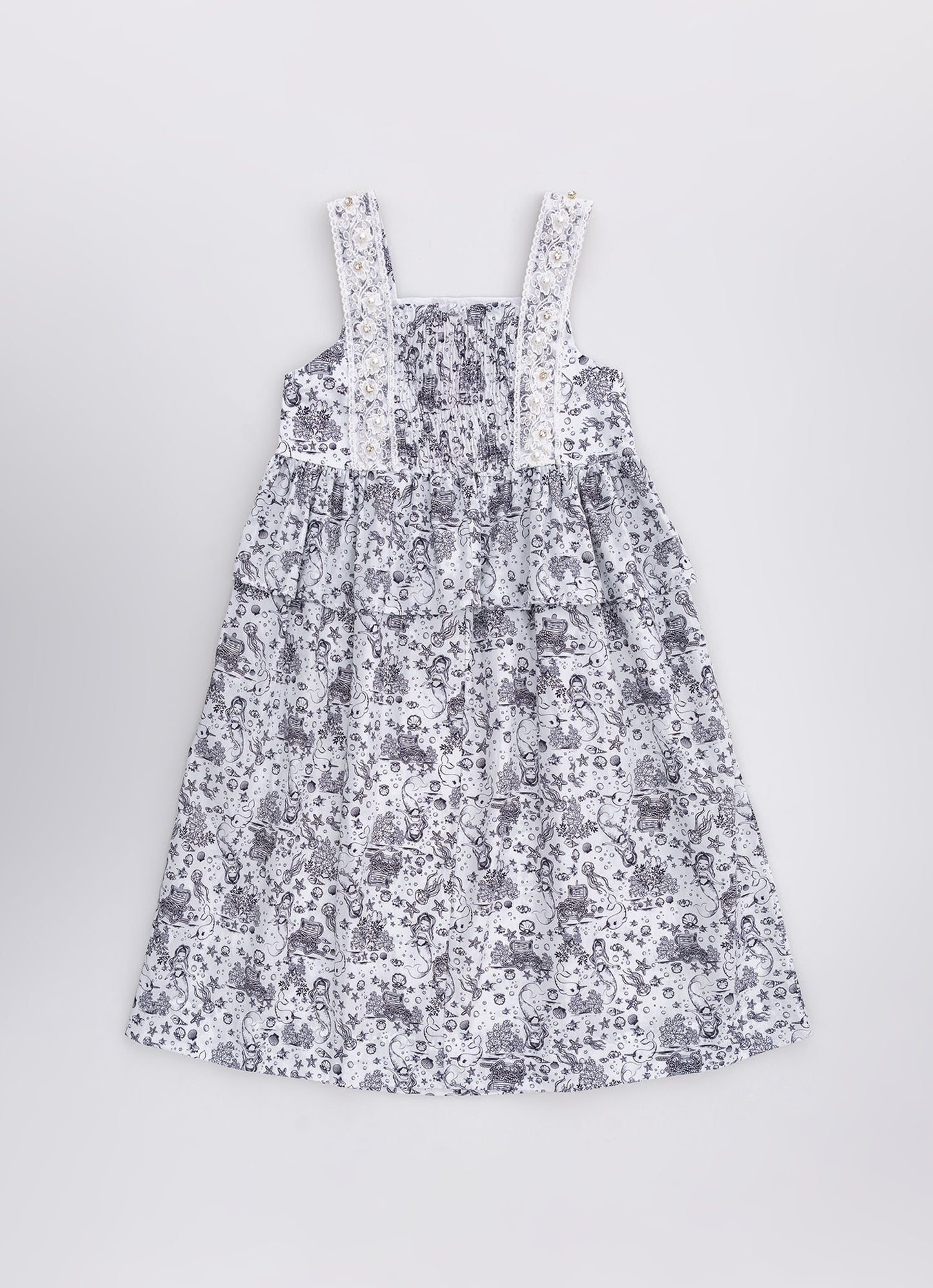 Vestido Algodão Renda Bordada