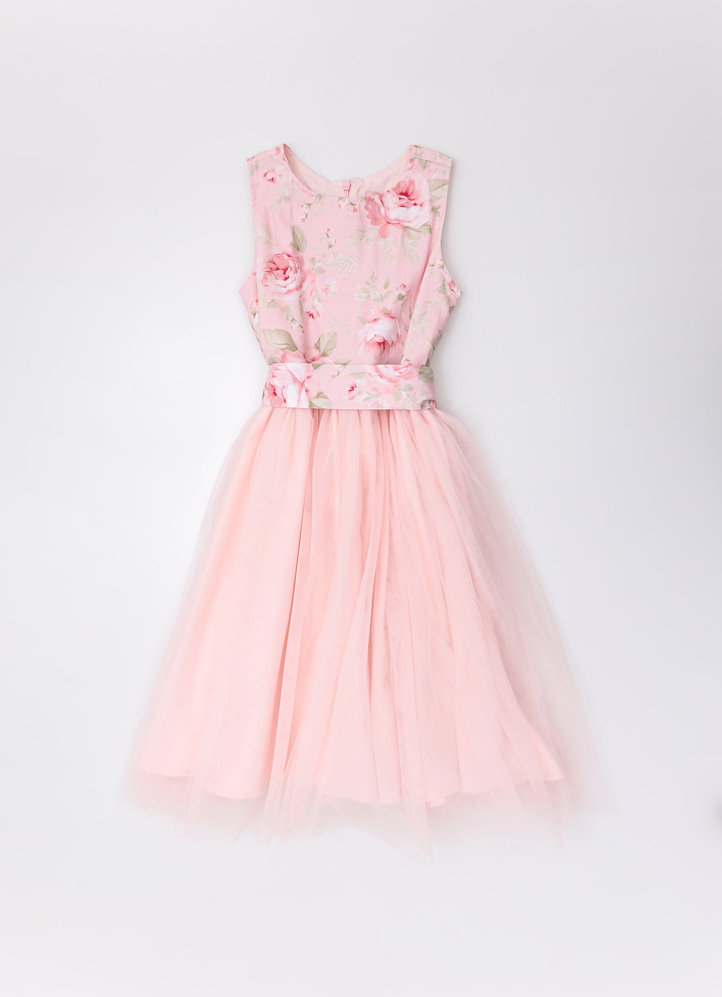 Vestido Algodão Saia Tule