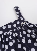 Vestido Algodão Estampado Poá Babados