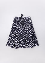 Saia Short Midi Estampada Poá com Cinto