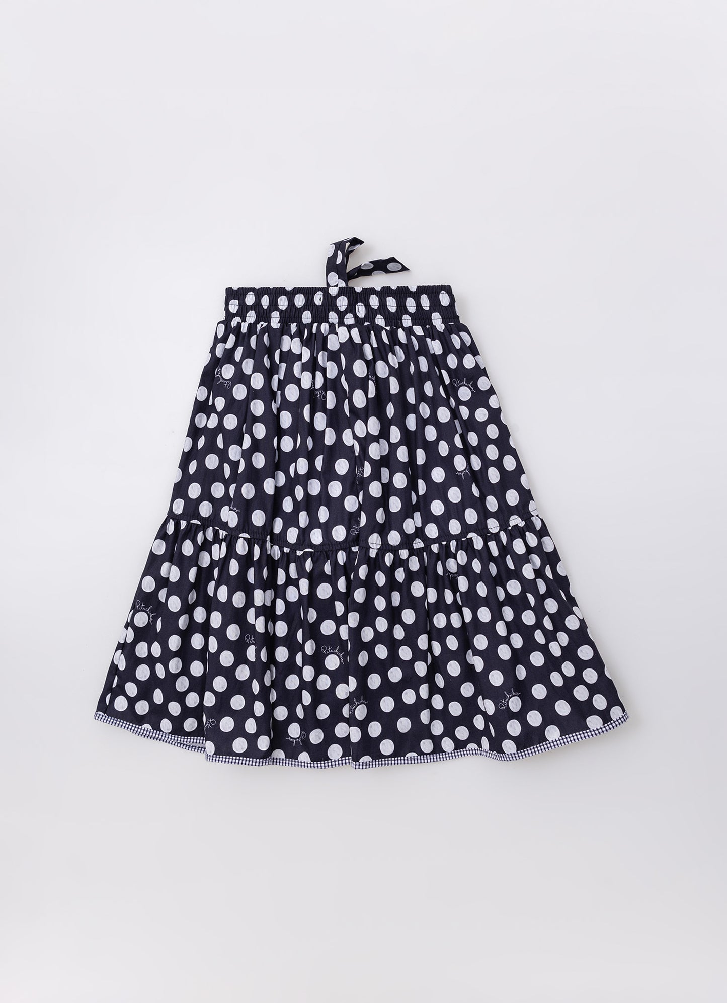 Saia Short Midi Estampada Poá com Cinto
