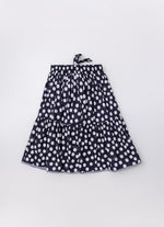 Saia Short Midi Estampada Poá com Cinto