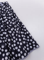 Saia Short Midi Estampada Poá com Cinto