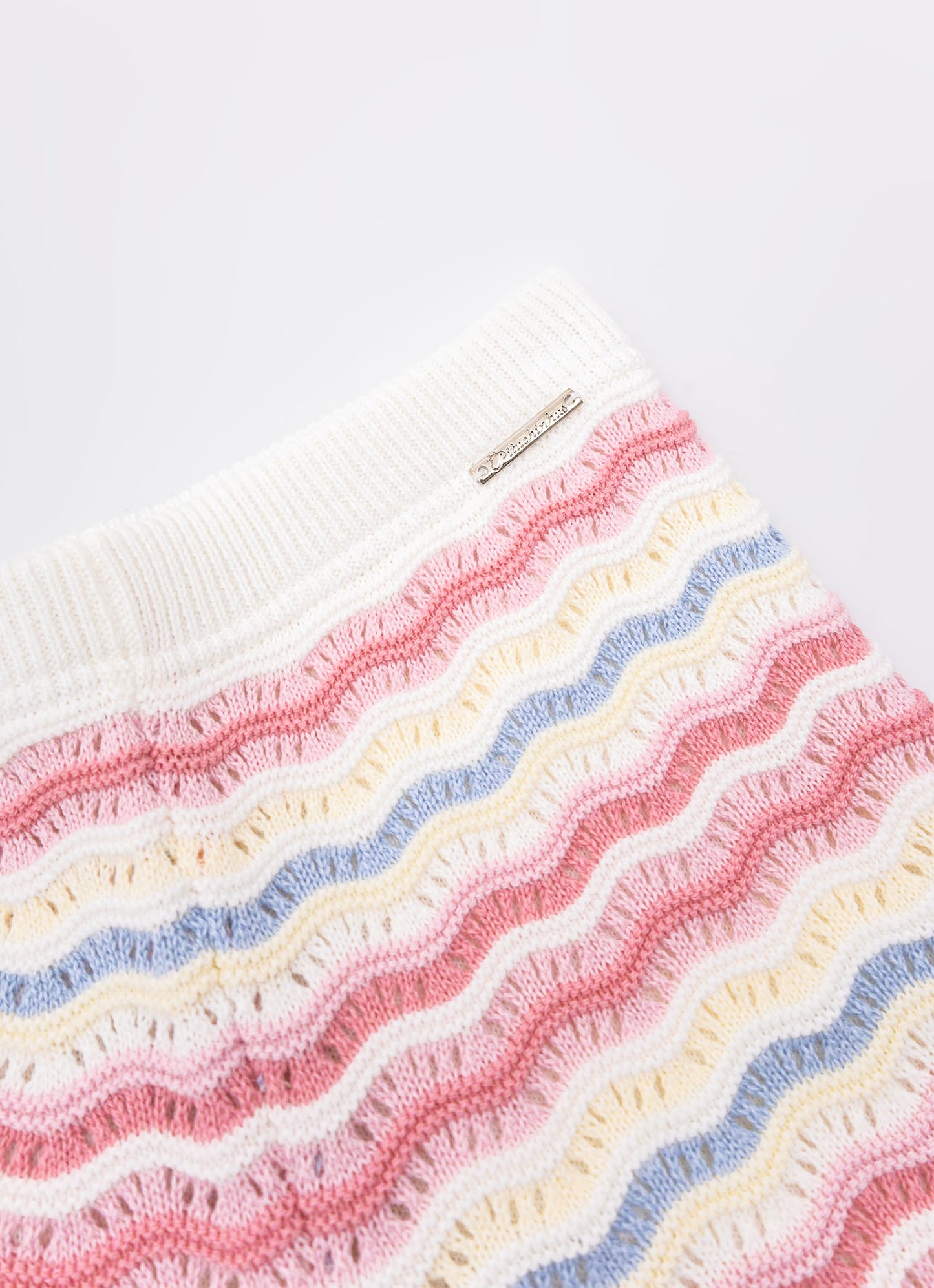 Calça Pantacourt Tricot Texturas Multicolor