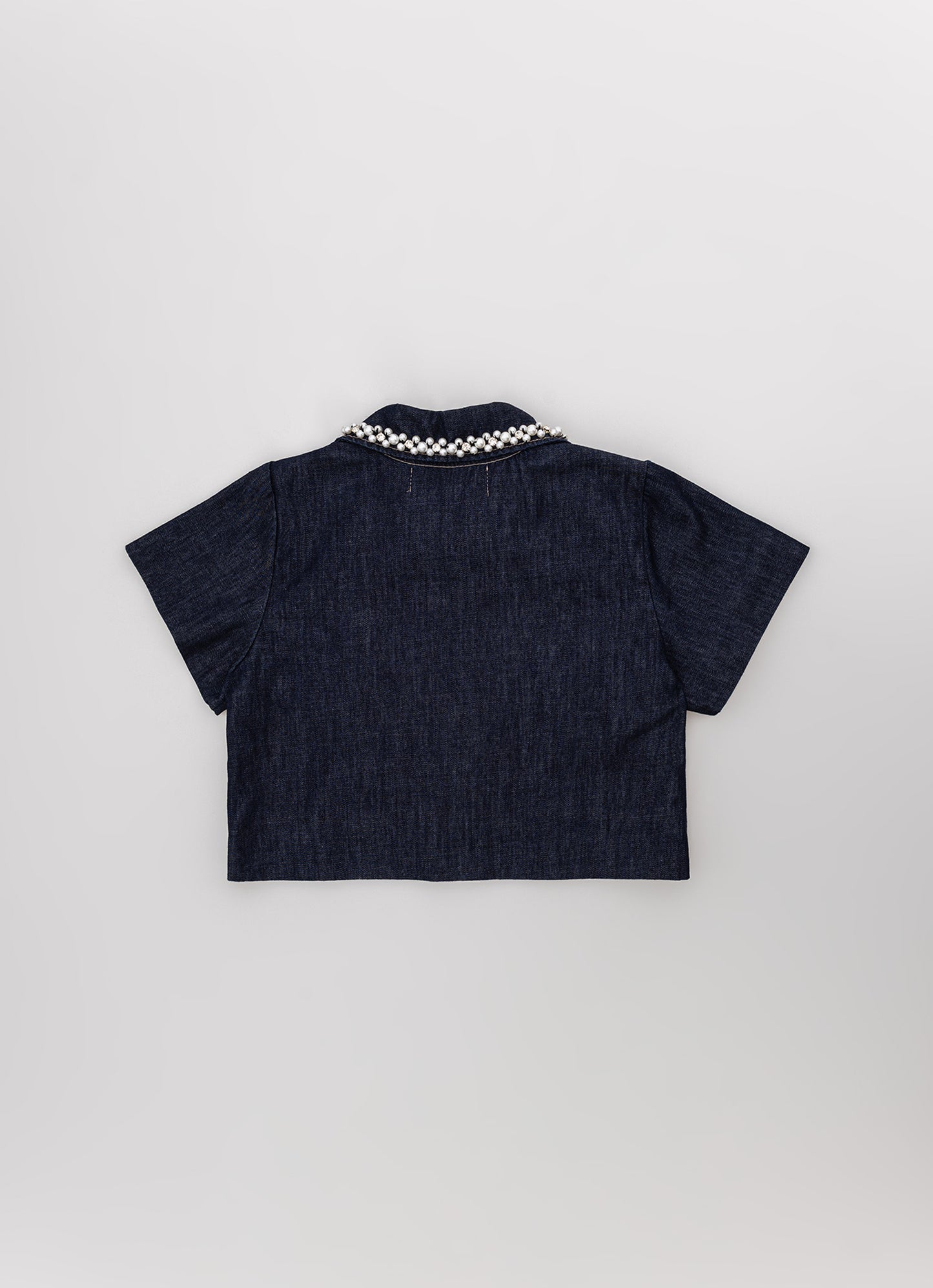 Casaqueto Jeans Fino Bordado Gola