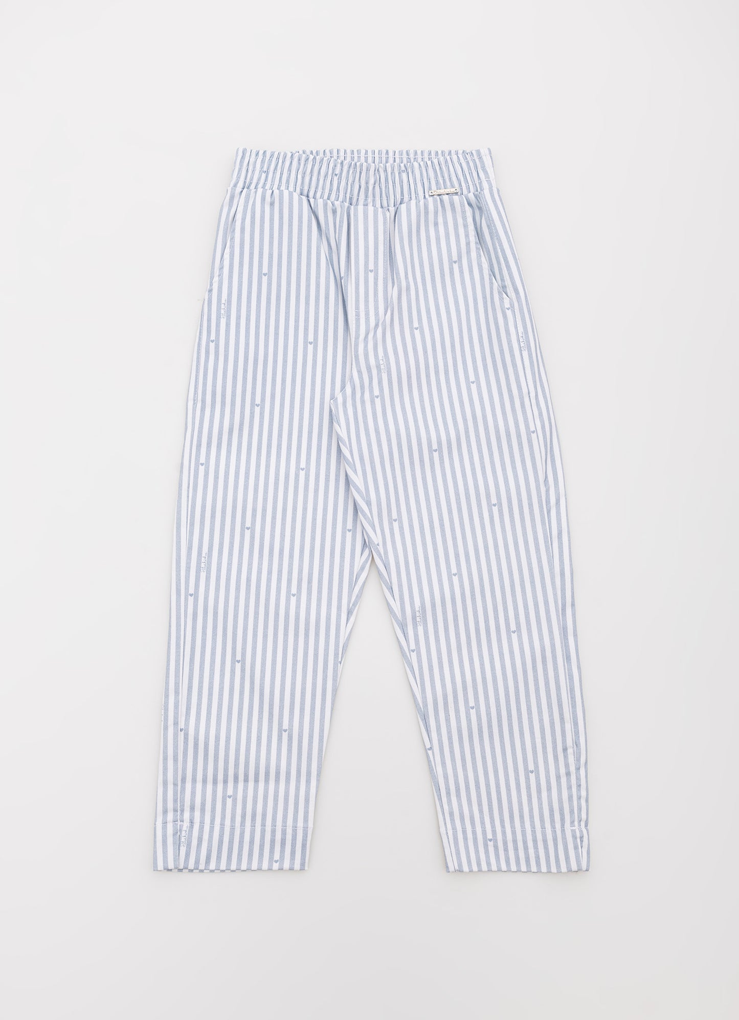 Calça Sarja Alfaiataria Listrada Mini Corações