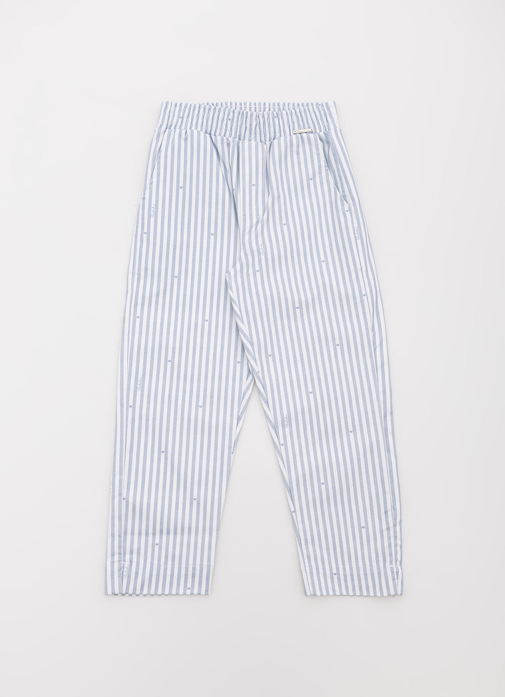 Calça Sarja Alfaiataria Listrada Mini Corações