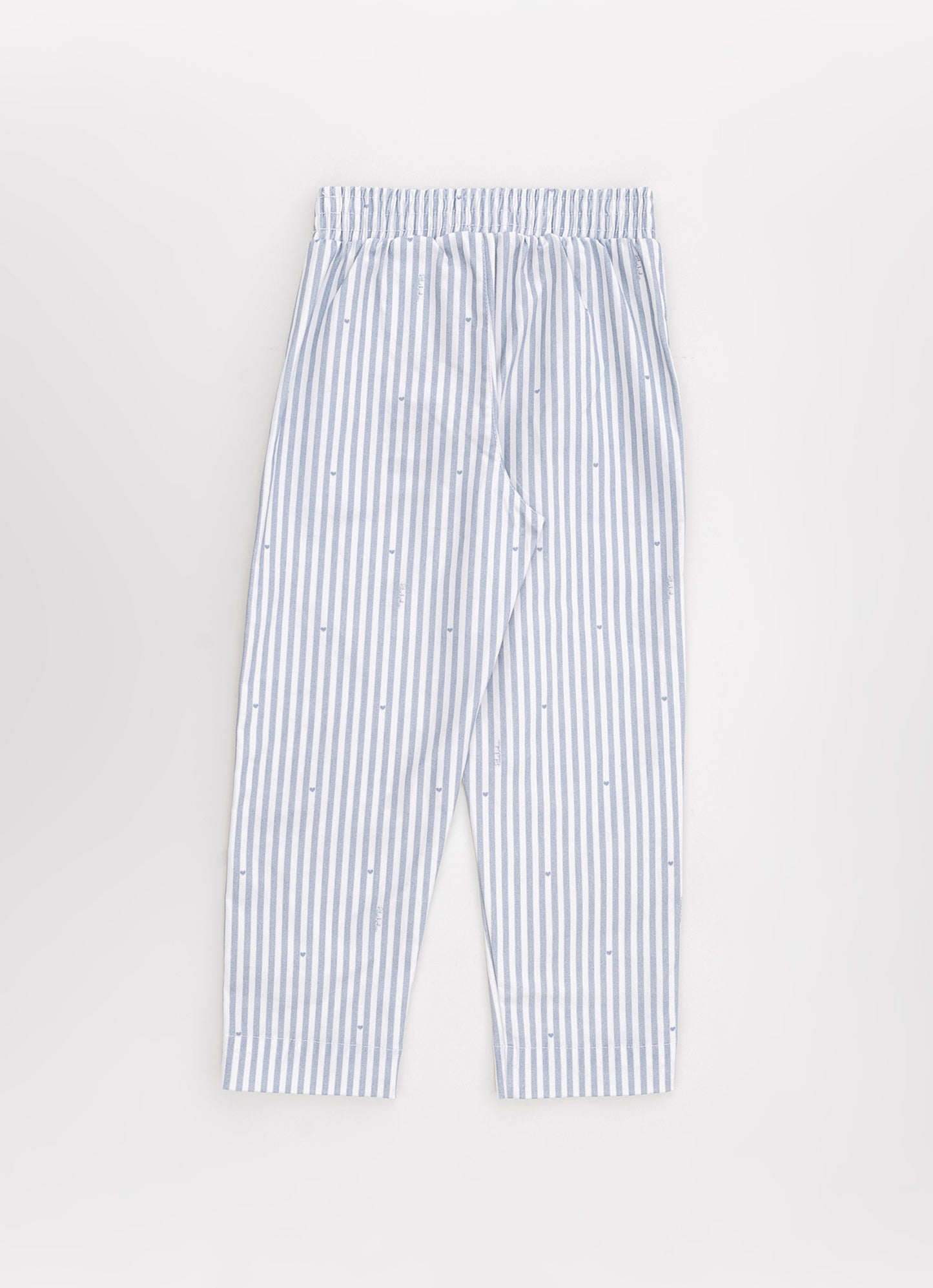 Calça Sarja Alfaiataria Listrada Mini Corações