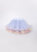 Saia Short Tule Babado Frufru Multicolor