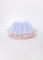 Saia Short Tule Babado Frufru Multicolor