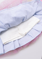Saia Short Tule Babado Frufru Multicolor