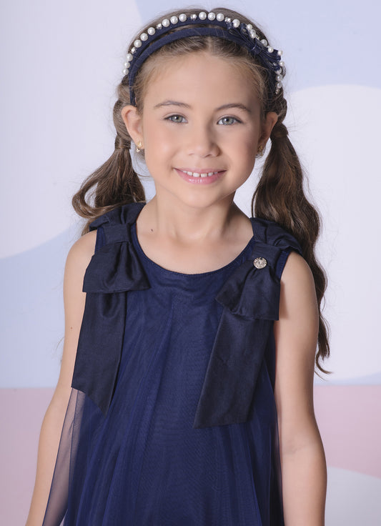 Vestido Festa Tule Maxi Laços Vestido Festa Tule Maxi Laços