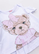 Conjunto Blusa Cotton e Short Listrado