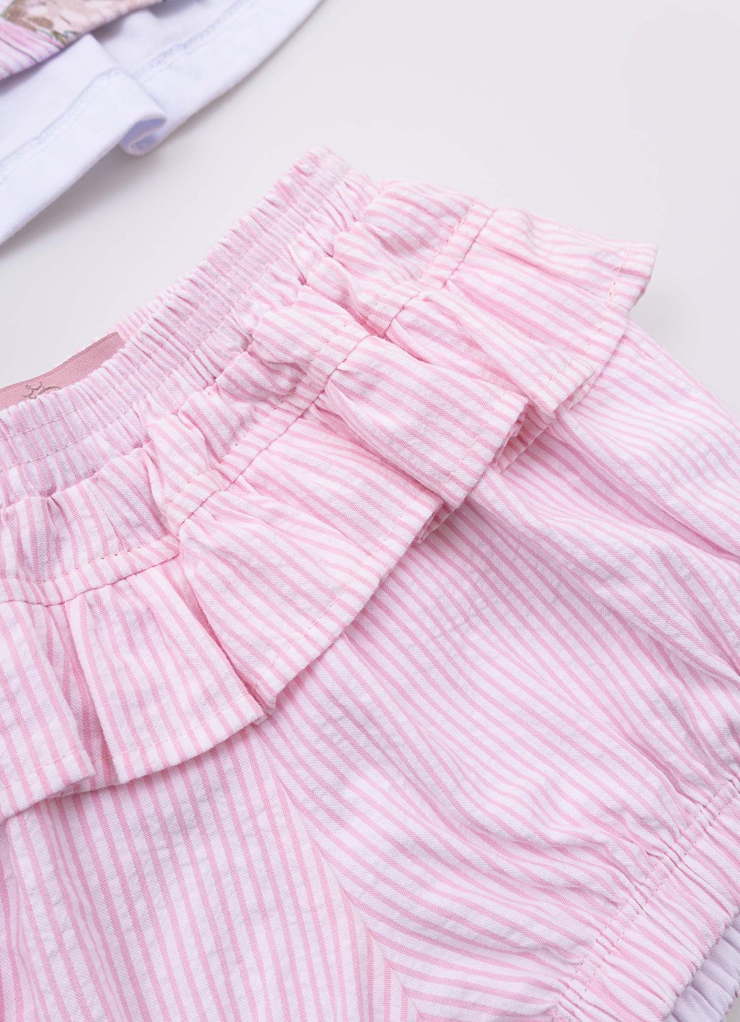Conjunto Blusa Cotton e Short Listrado