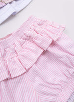Conjunto Blusa Cotton e Short Listrado