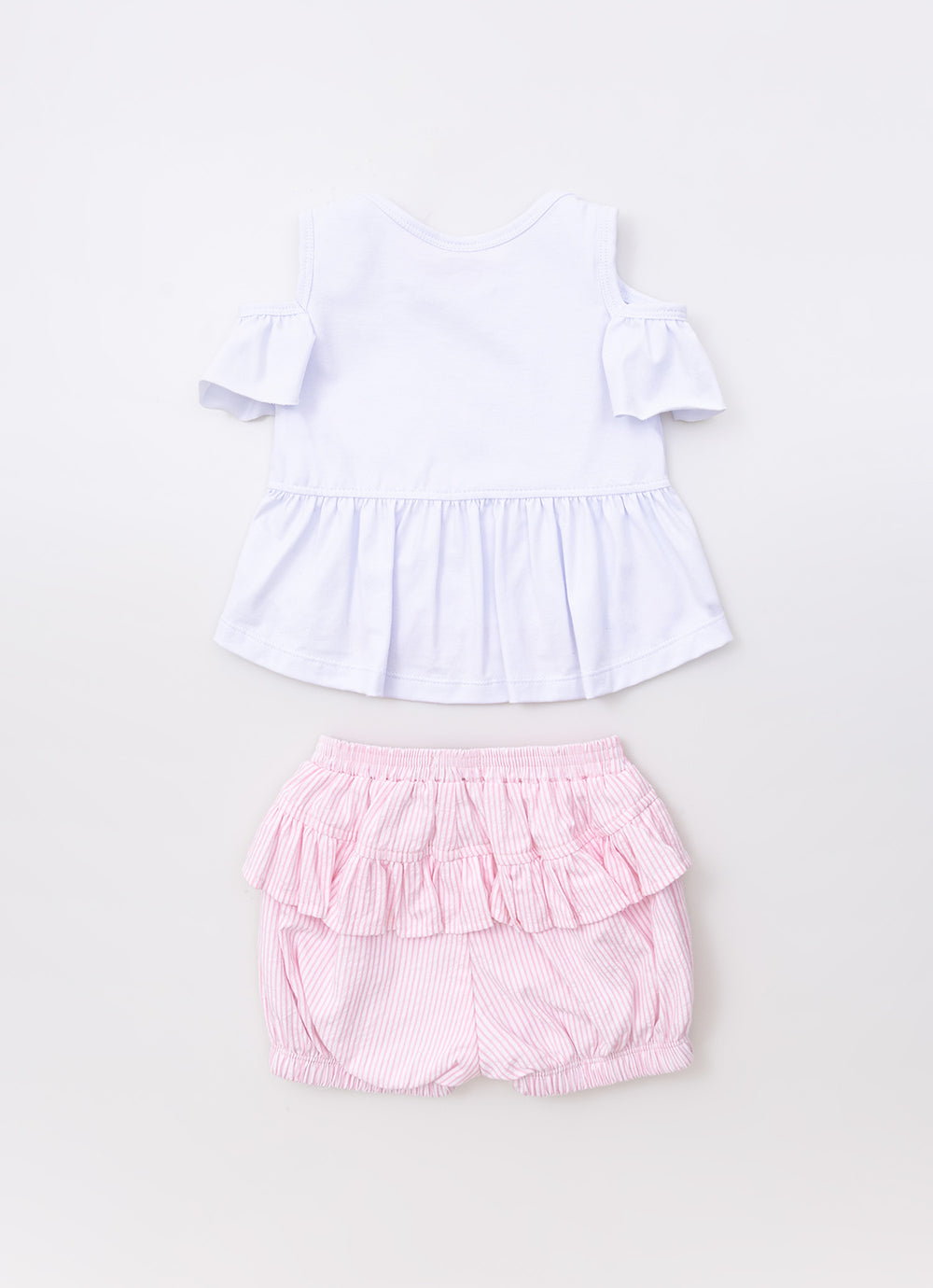 Conjunto Blusa Cotton e Short Listrado