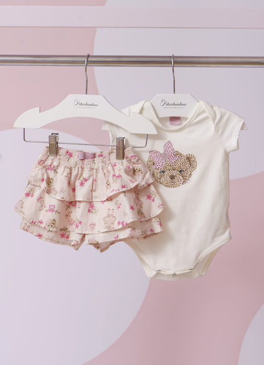 Conjunto Body Cotton e Short Babados Conjunto Body Cotton e Short Babados