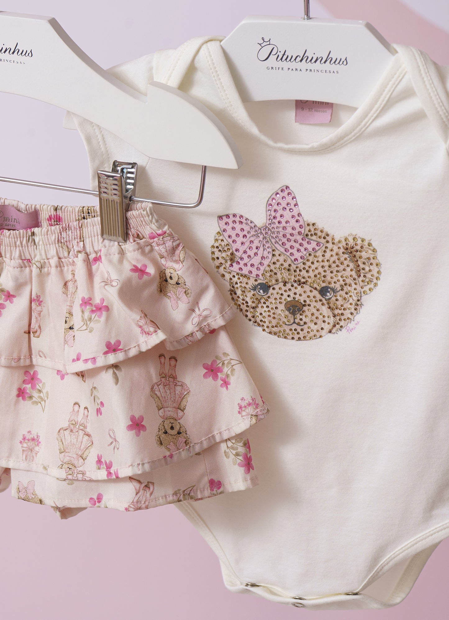 Conjunto Body Cotton e Short Babados