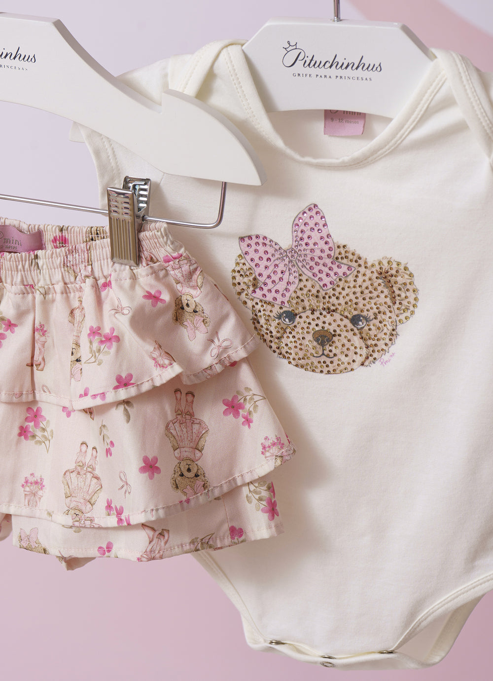 Conjunto Body Cotton e Short Babados