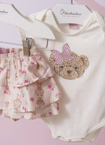 Conjunto Body Cotton e Short Babados