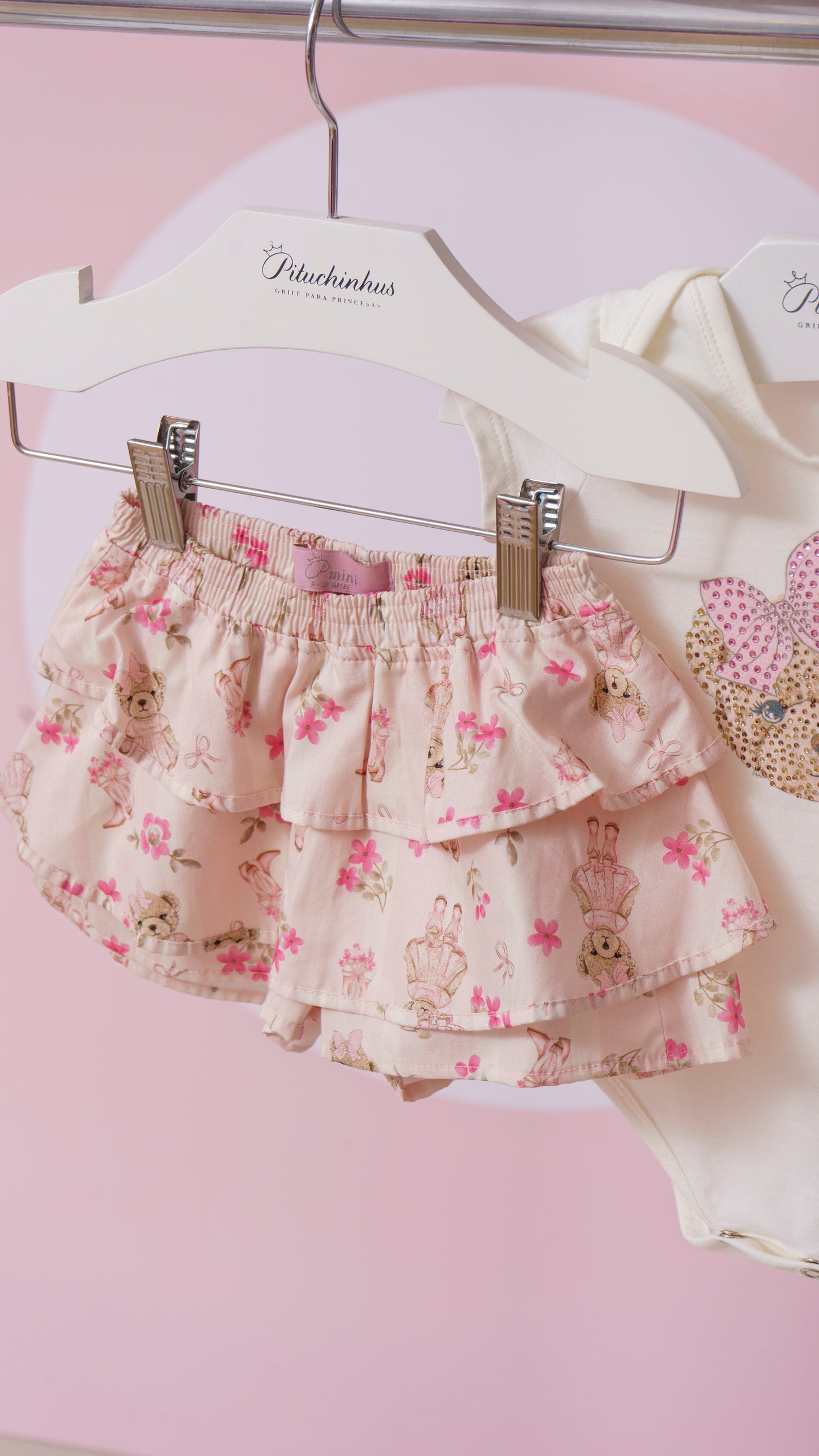 Conjunto Body Cotton e Short Babados