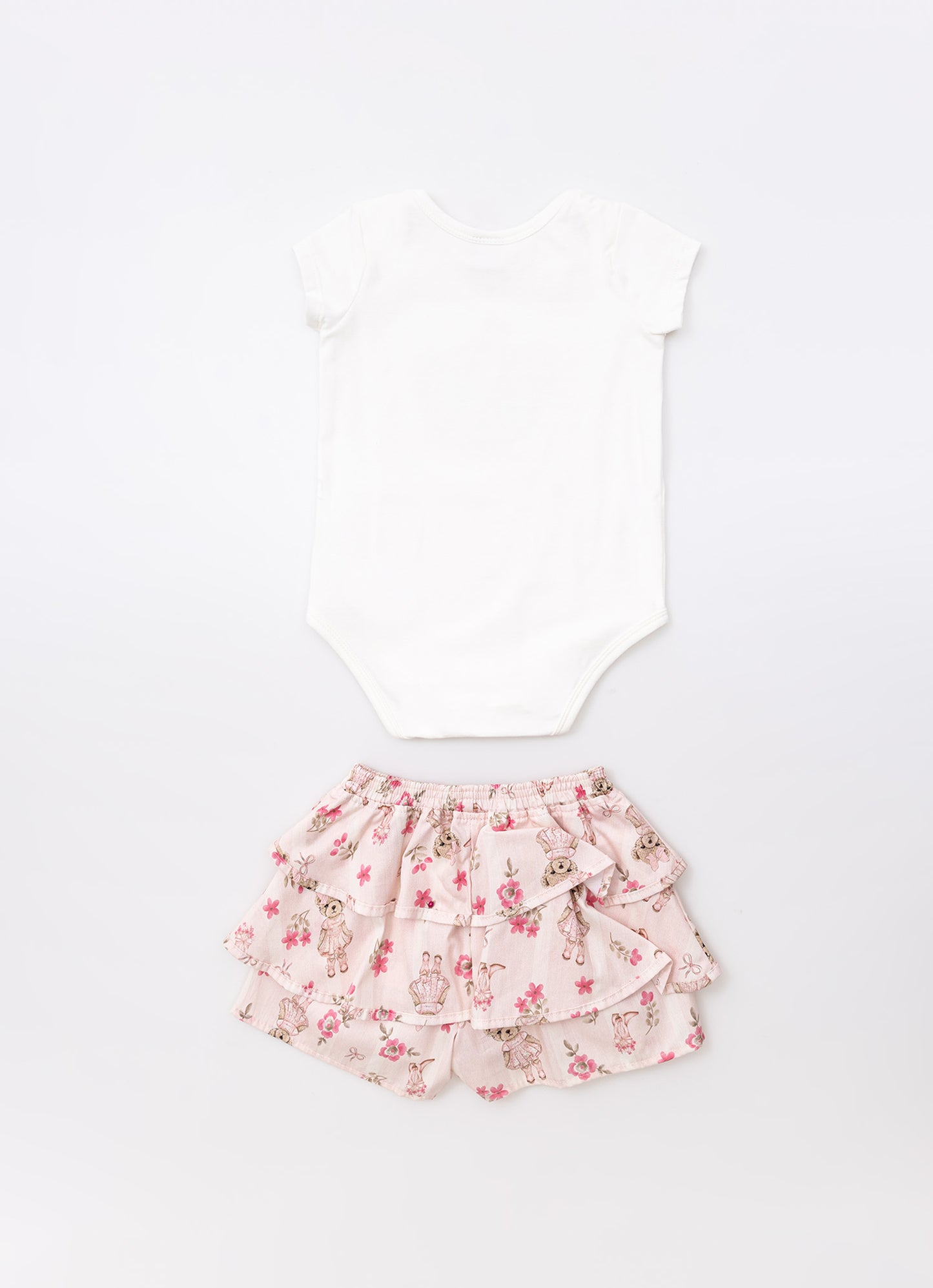 Conjunto Body Cotton e Short Babados